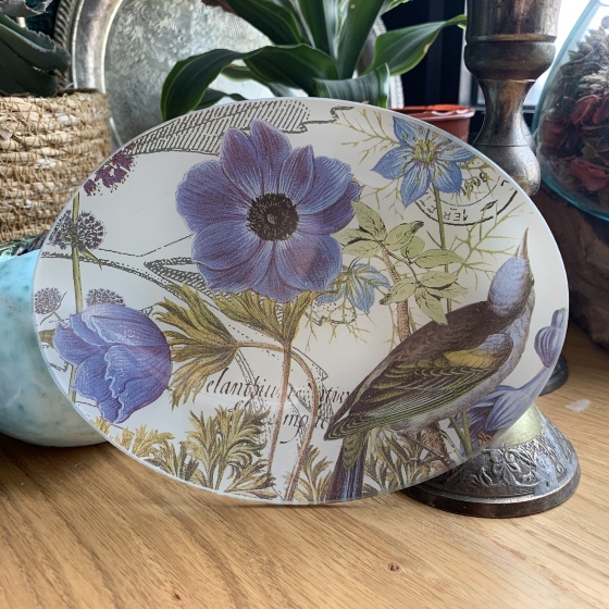 Стеклянная мыльница Blue